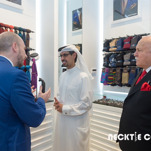Under the patronage of HE Mr. Hamad Buamim, the President and CEO of the Dubai Chamber of Commerce Dubai , Mr.Essa Ali Alzaabi, SVP - Support Services at Dubai Chamber of Commerce & Industry , Awada & Partners,represented by Mr. Ali Awada, Mr. Ahmed Awada, and Mr. Marwan Beyat, held a grand opening ceremony for “Necktie Corner “; the first flagship concept store in Dubai Dubai Outlet Mall .